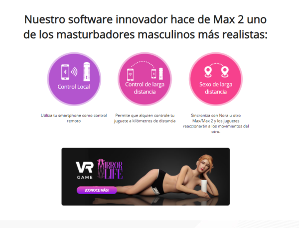 Masturbador Max 2 Lovense - Lovense - App gratis - Juguetes y productos para todos los bolsillos. Envíos rápidos y discretos a todo Chile