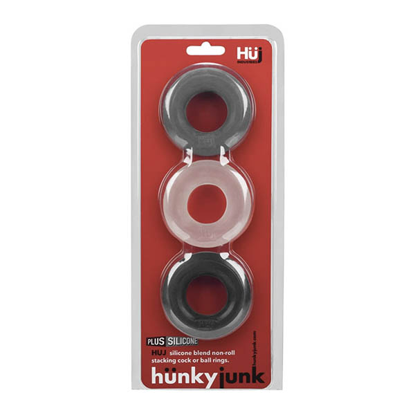 Huj C-Ring 3 Cockrings -Grey color - HUJ - OX Balls - Tienda Online de productos intimos -Tenemos variedad de juguetes y accesorios para adultos