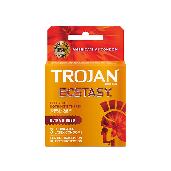 Condones Trojan ECSTASY (3 Unidades) - Los condones trojan son de diferentes tallas y formas. Ademas tienen lubricantes por ambos lados - Sweetshopchile.c;l