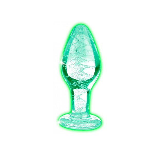 plug anal de vidrio mediano brilla en la oscuridad fluorescente sexshop sweetshopchile.cl anal juguetes anales